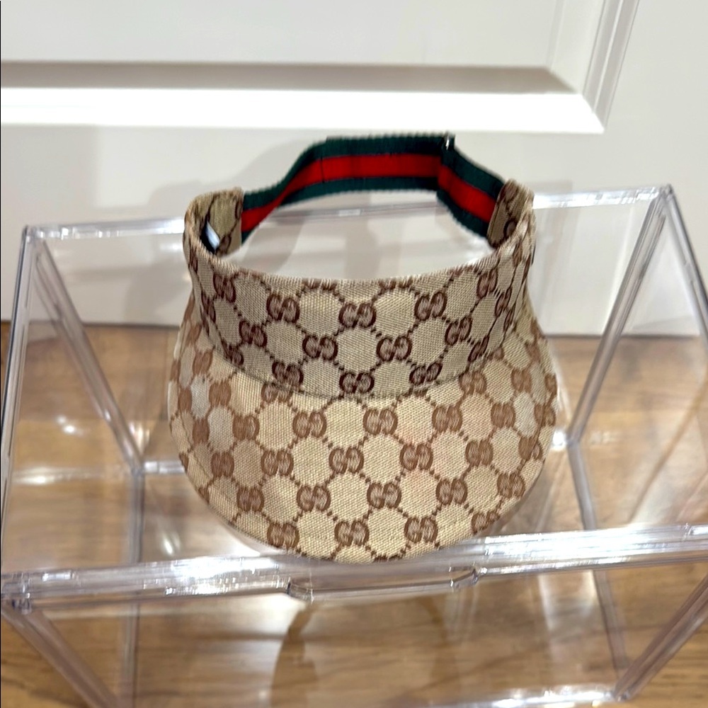 Gucci Beige and Brown Monogram Visor